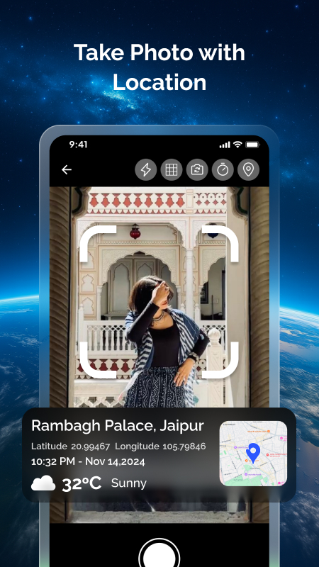 اسکرین شات 3 برنامه Go Earth Map: GPS Live Camera