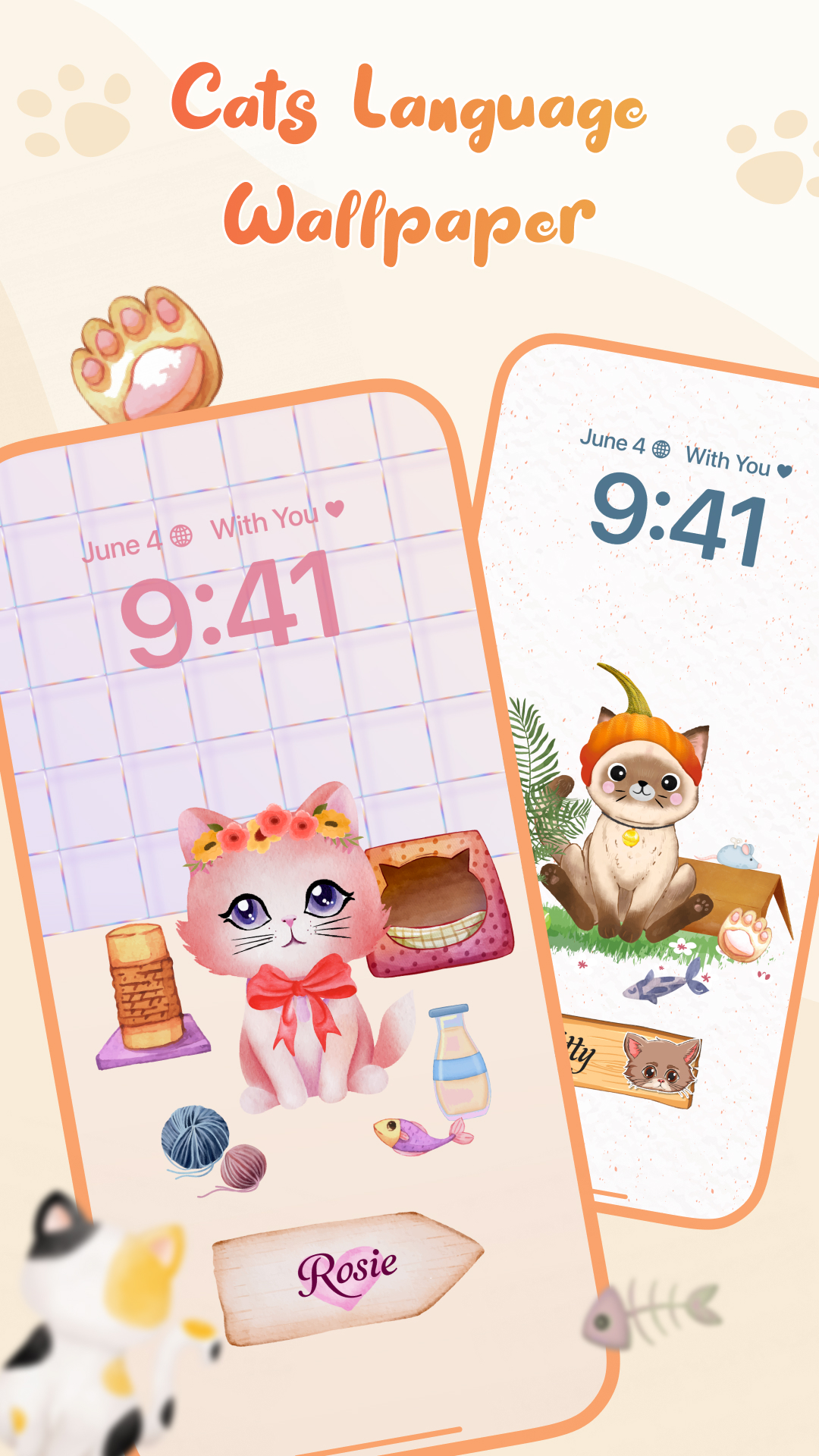 اسکرین شات 1 برنامه Cat Language Wallpaper