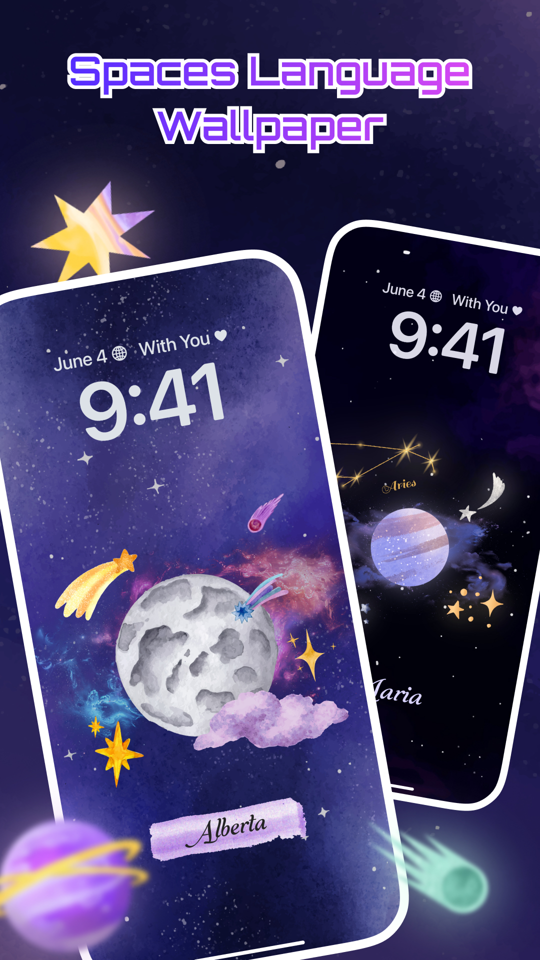 اسکرین شات 1 برنامه Space Language Wallpaper
