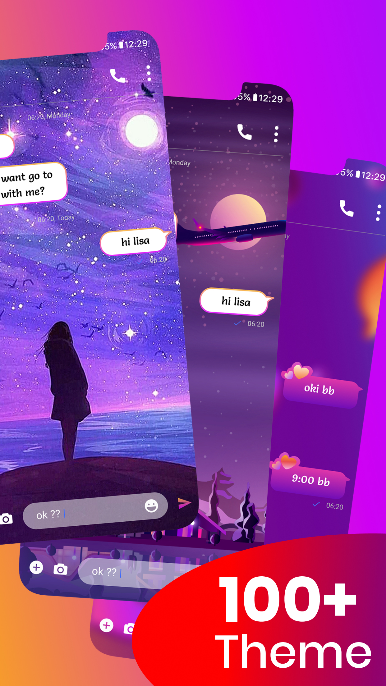 اسکرین شات 3 برنامه Messenger & Color SMS