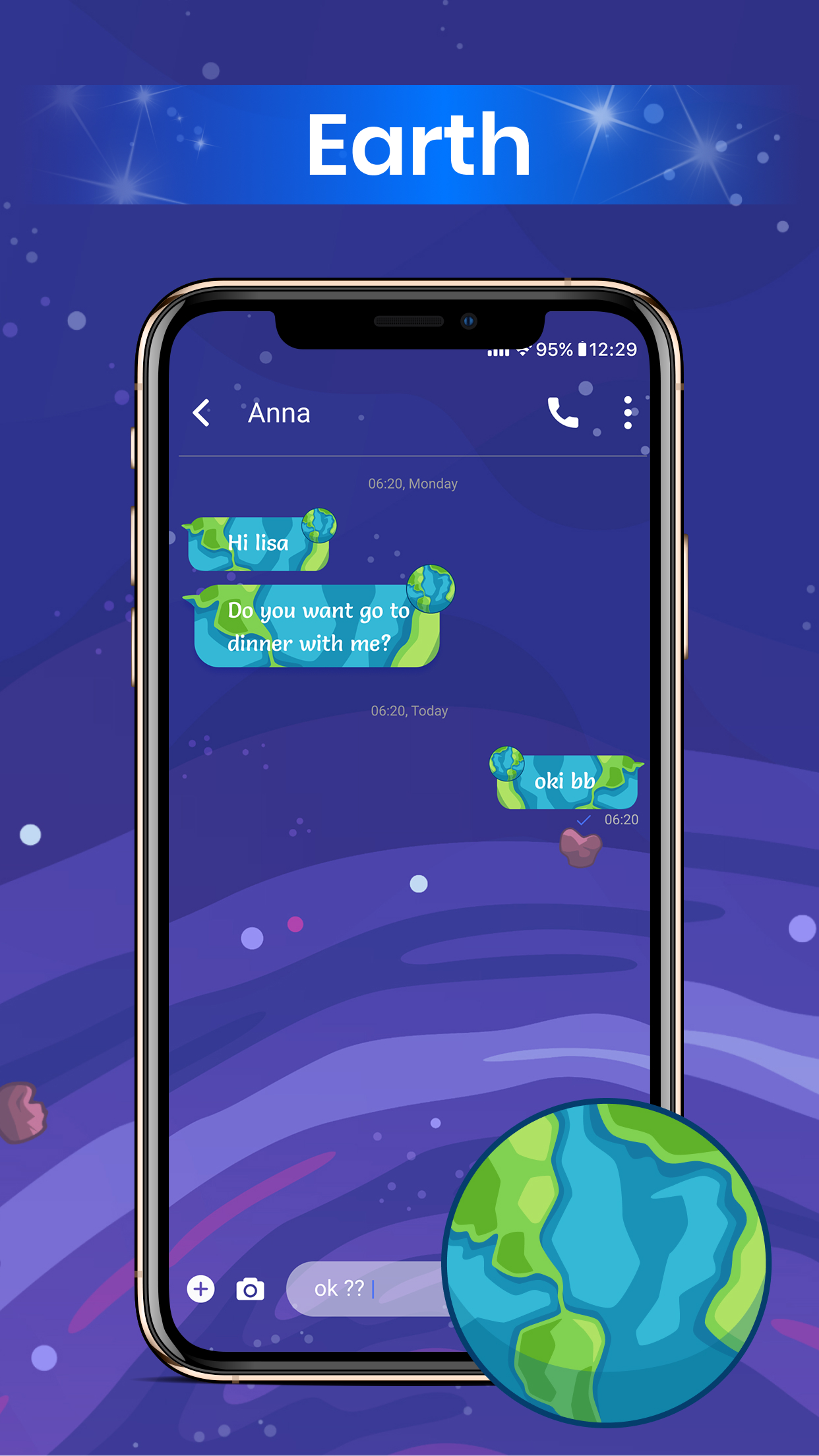 اسکرین شات 6 برنامه Messenger & Color SMS