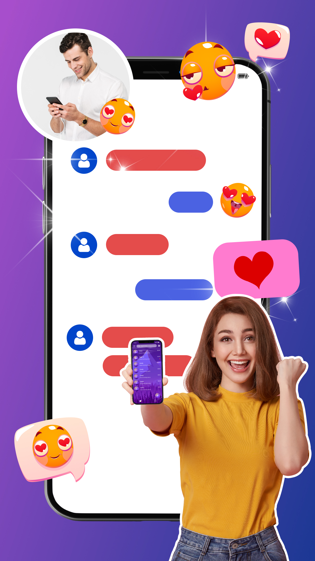 اسکرین شات 4 برنامه Messenger & Color SMS