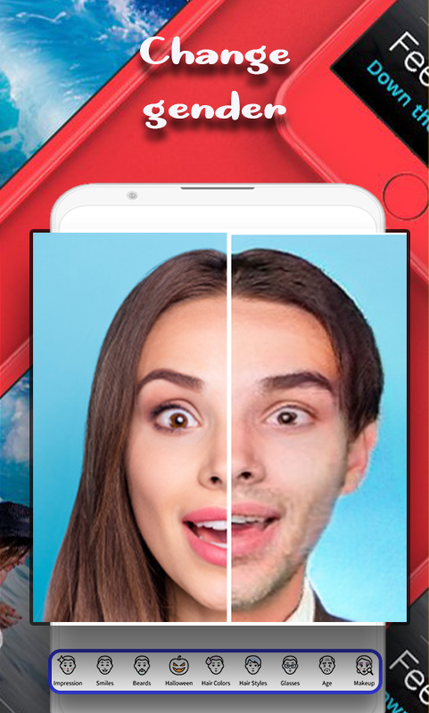 اسکرین شات 4 برنامه Face gender changer app swap
