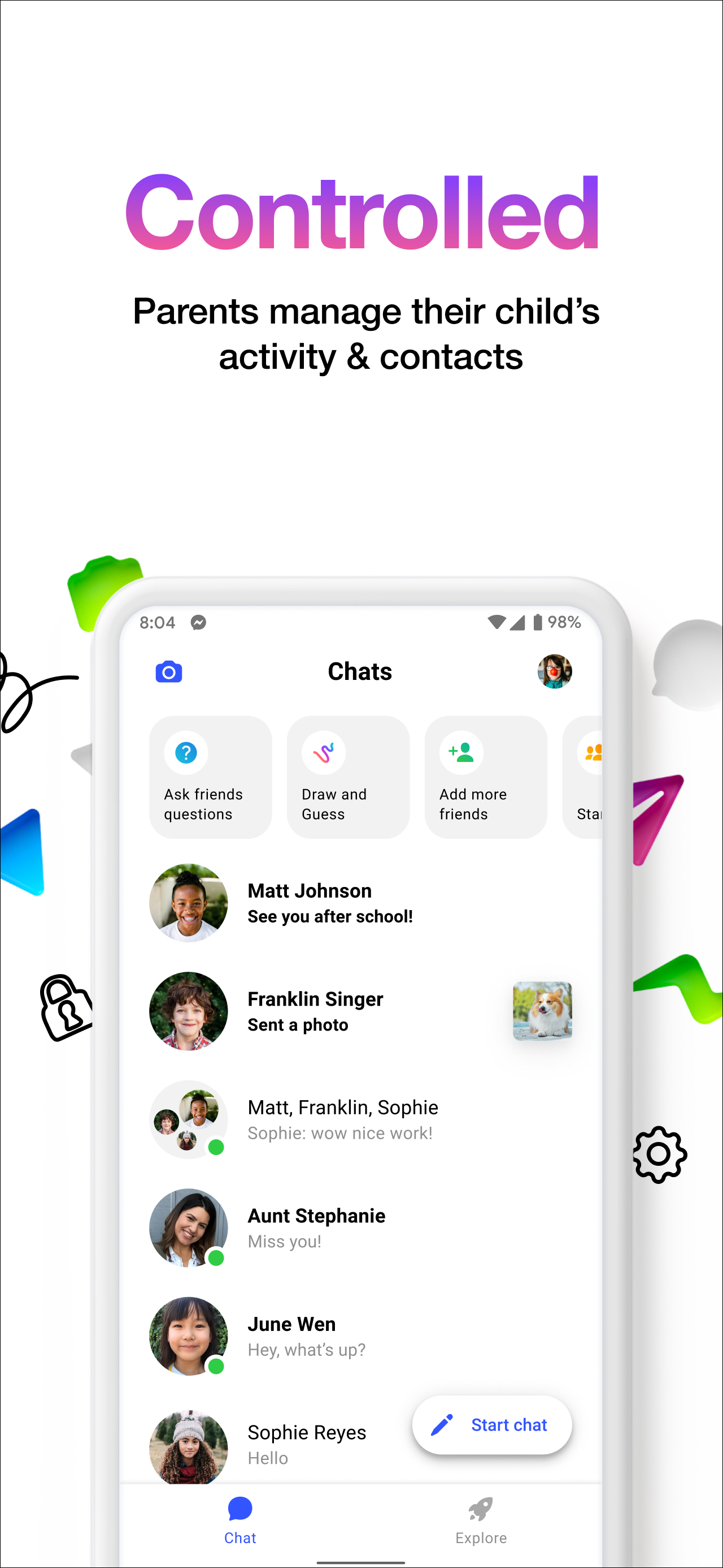 اسکرین شات 3 برنامه Messenger Kids – The Messaging