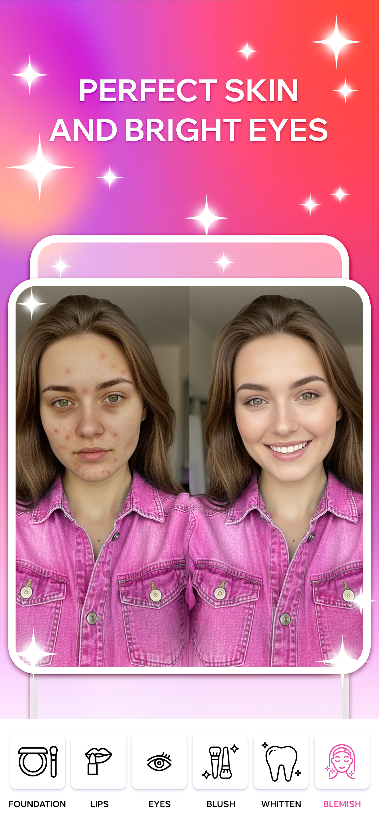 اسکرین شات 1 برنامه Pimple Remover & Makeup Cam