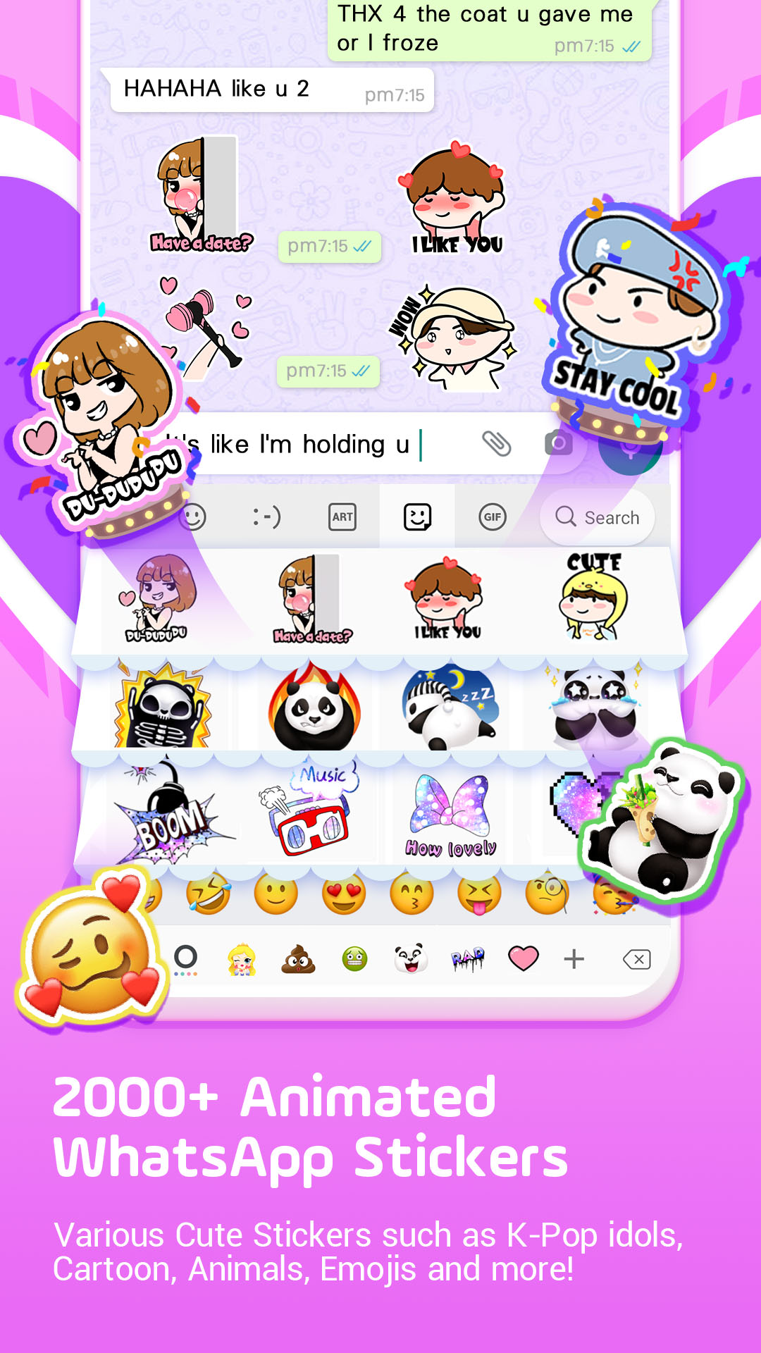 اسکرین شات 8 برنامه Facemoji Emoji Keyboard Pro