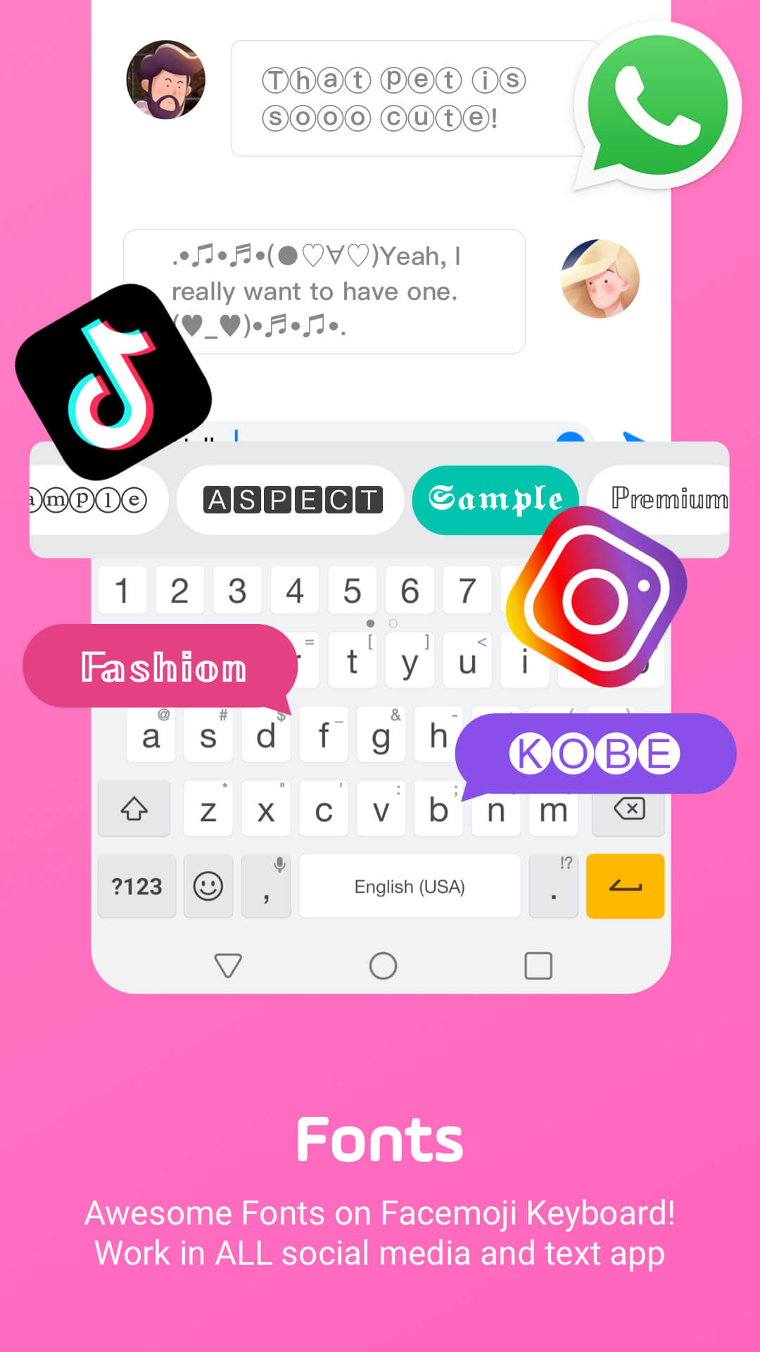 اسکرین شات 4 برنامه Facemoji Emoji Keyboard Pro