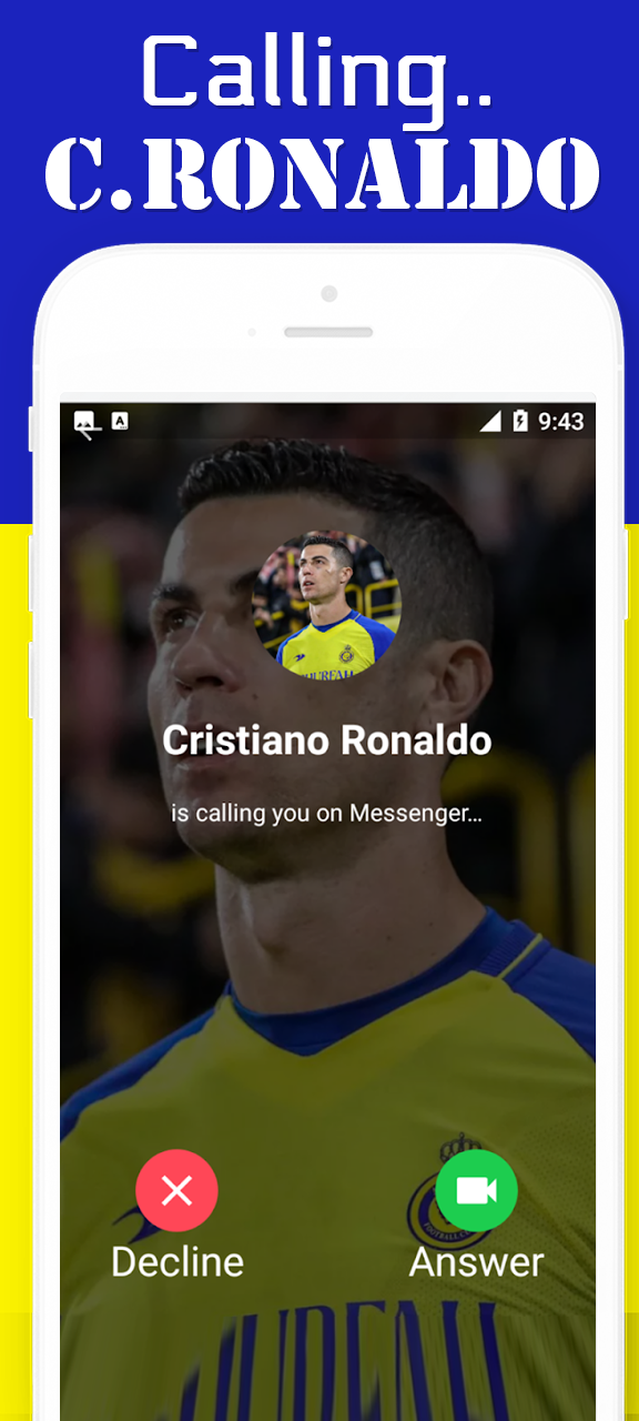 اسکرین شات 2 برنامه Ai Ronaldo : Fake Video Call