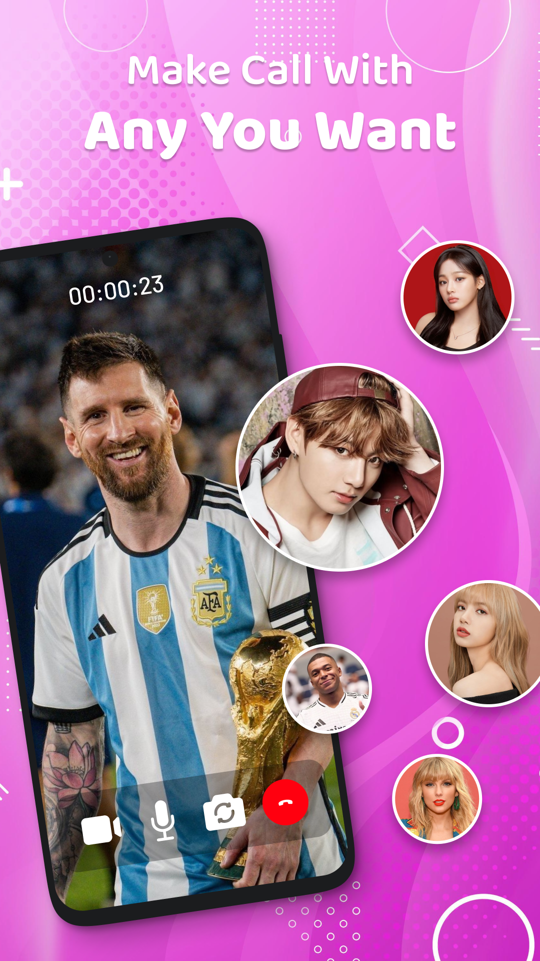 اسکرین شات 5 برنامه Idol Prank Video Call & Chat