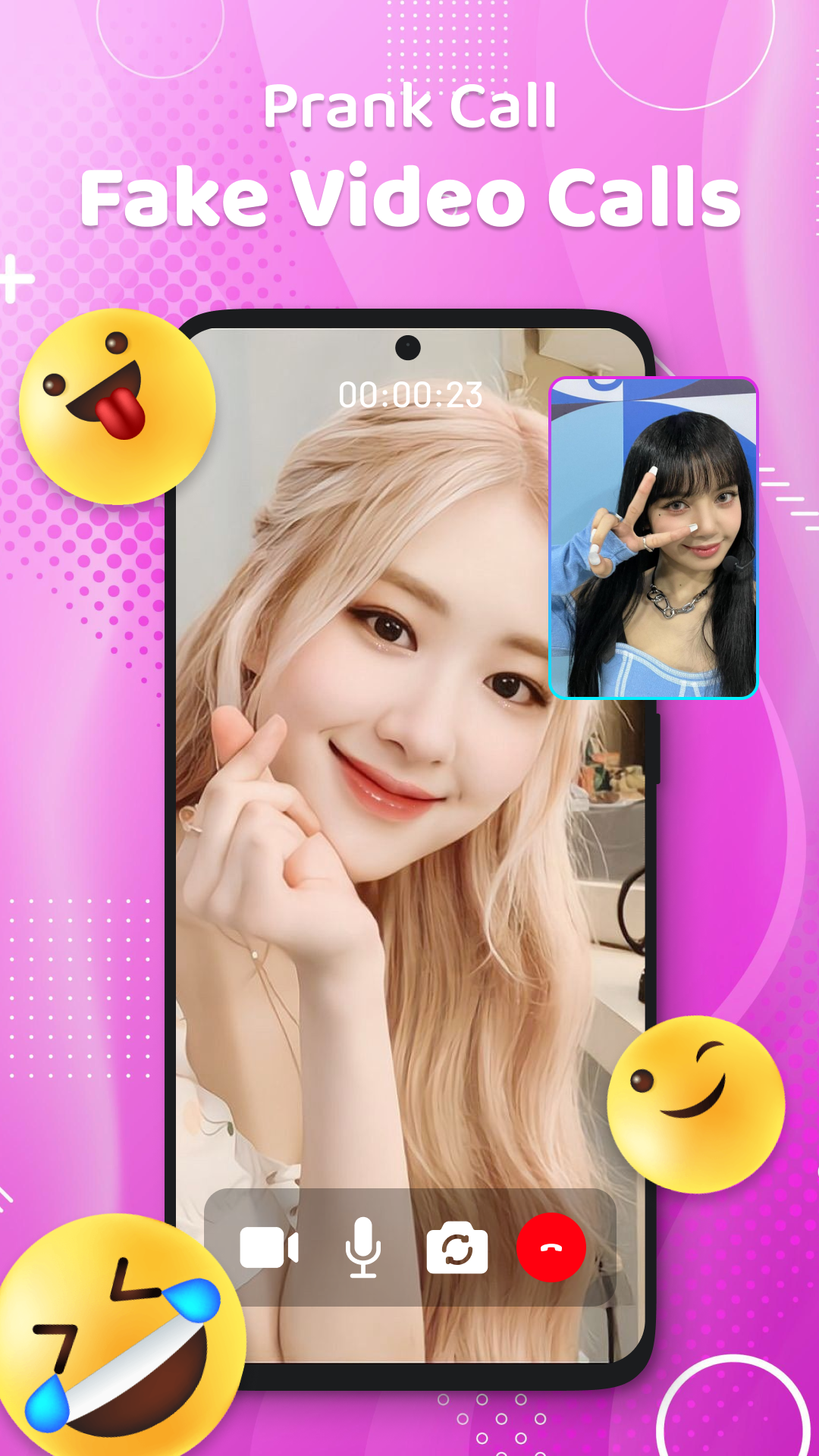 اسکرین شات 1 برنامه Idol Prank Video Call & Chat