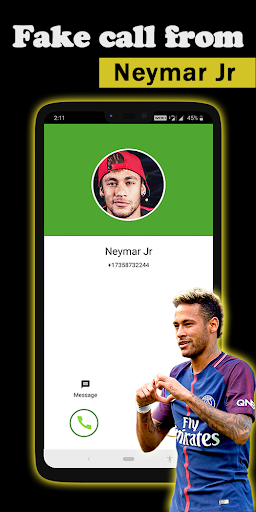 اسکرین شات 1 برنامه Fake call Neymar Jr