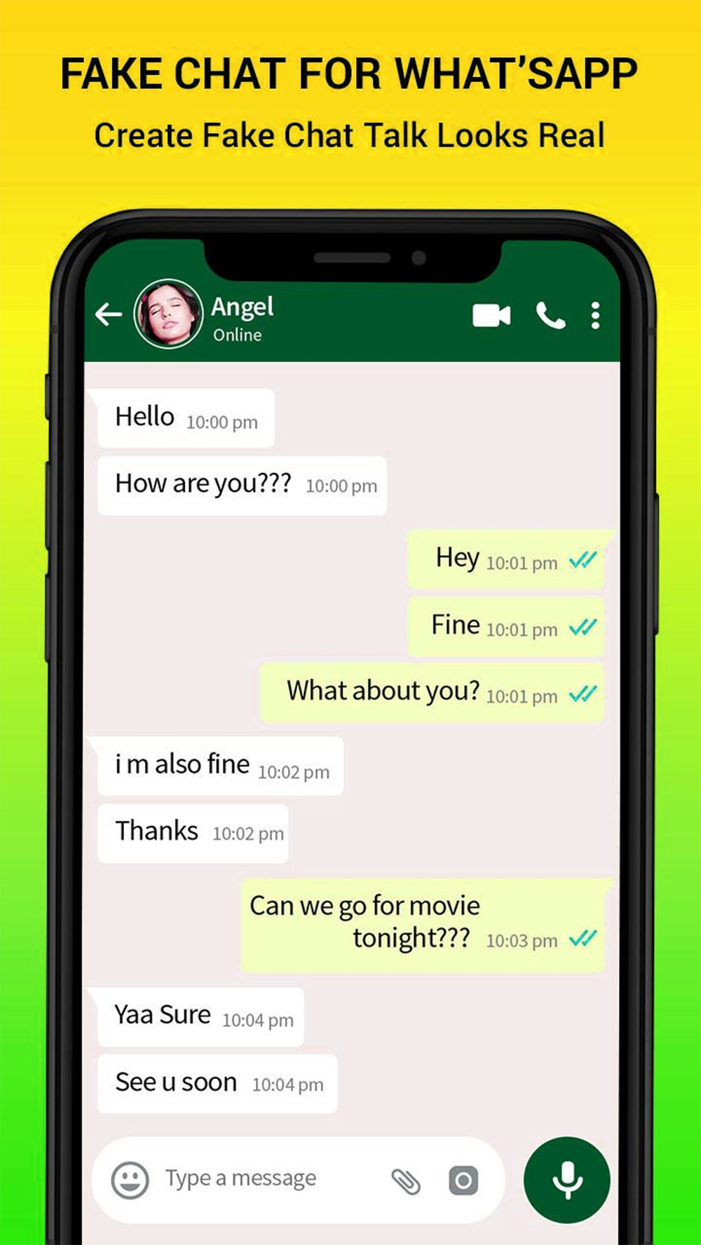 اسکرین شات 3 برنامه WhatsFake - Create A Fake Chat