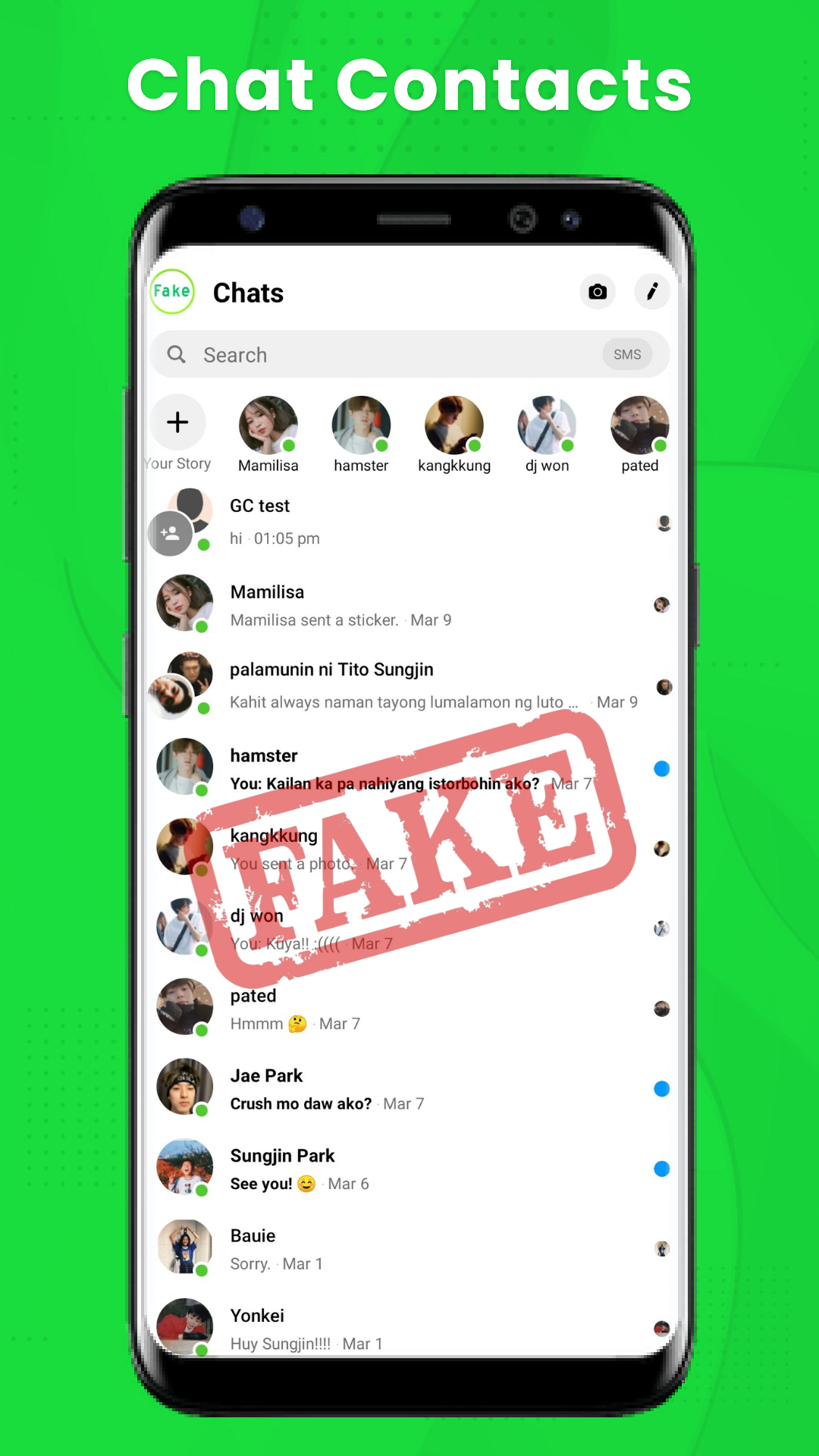 اسکرین شات 5 برنامه Fake Chat- Prank with Friends