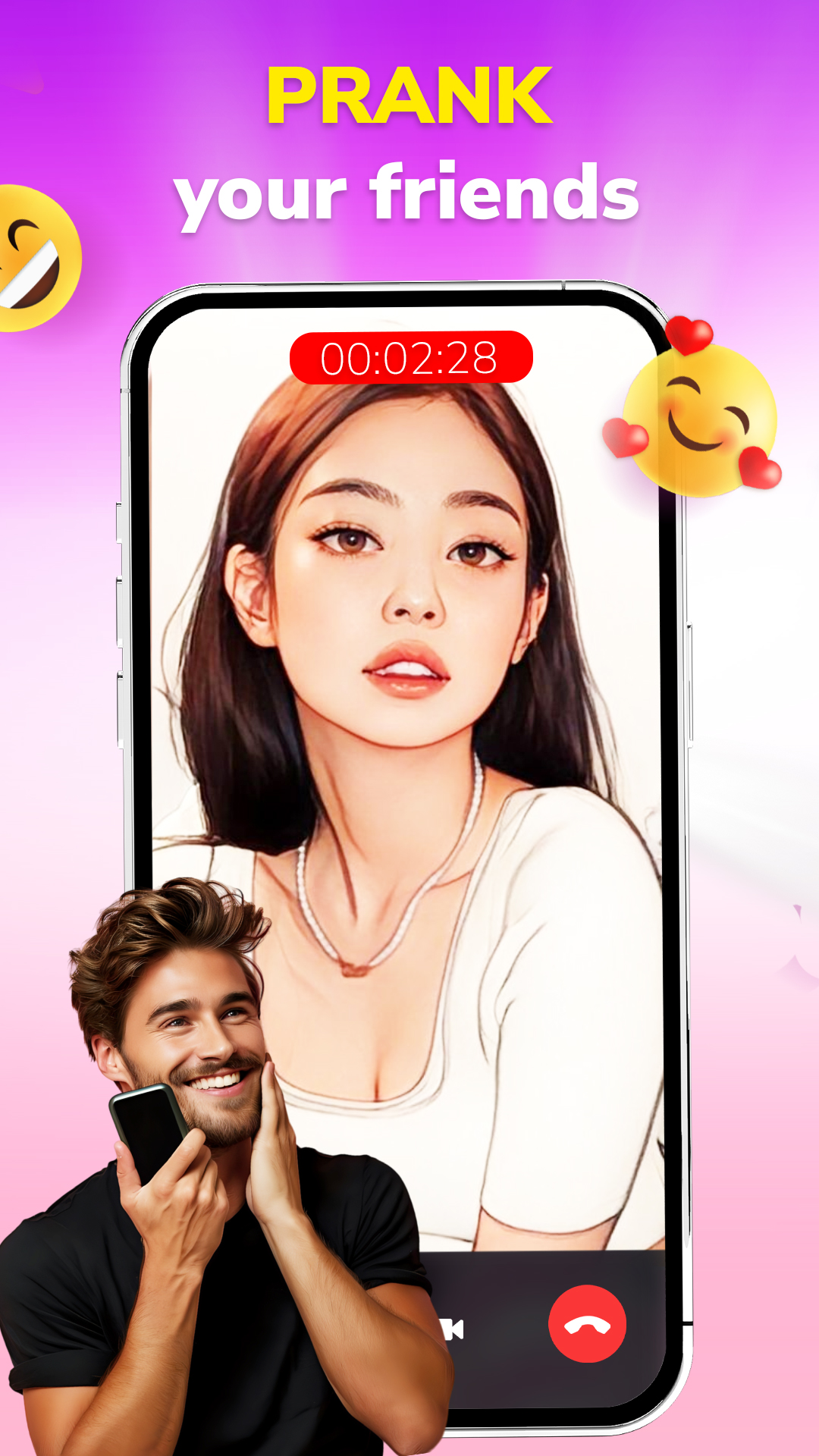 اسکرین شات 4 برنامه Prank Video Call & Fake chat