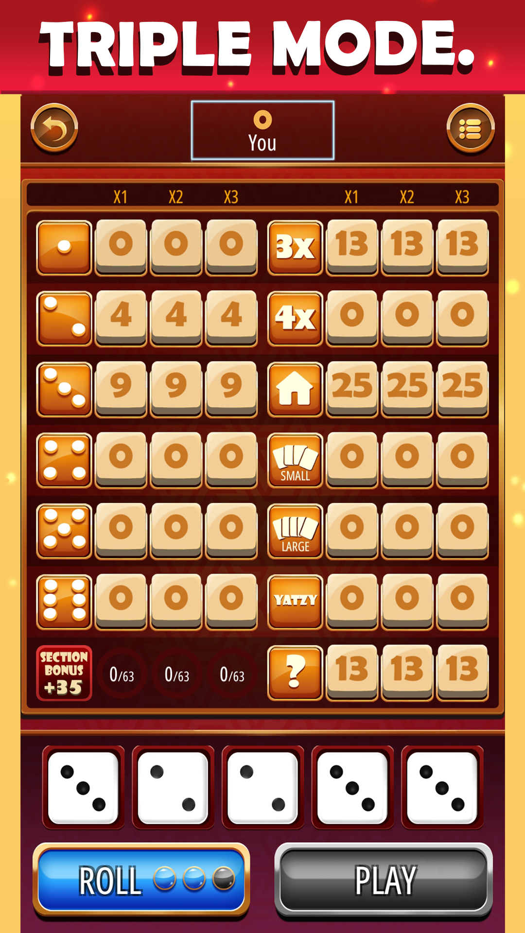 اسکرین شات 5 بازی Yatzy: Dice Game Online