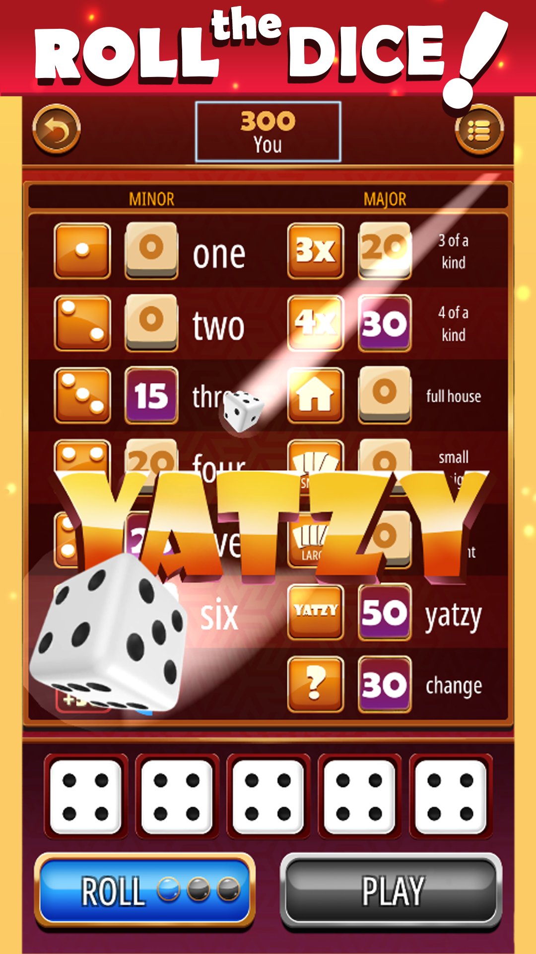 اسکرین شات 1 بازی Yatzy: Dice Game Online