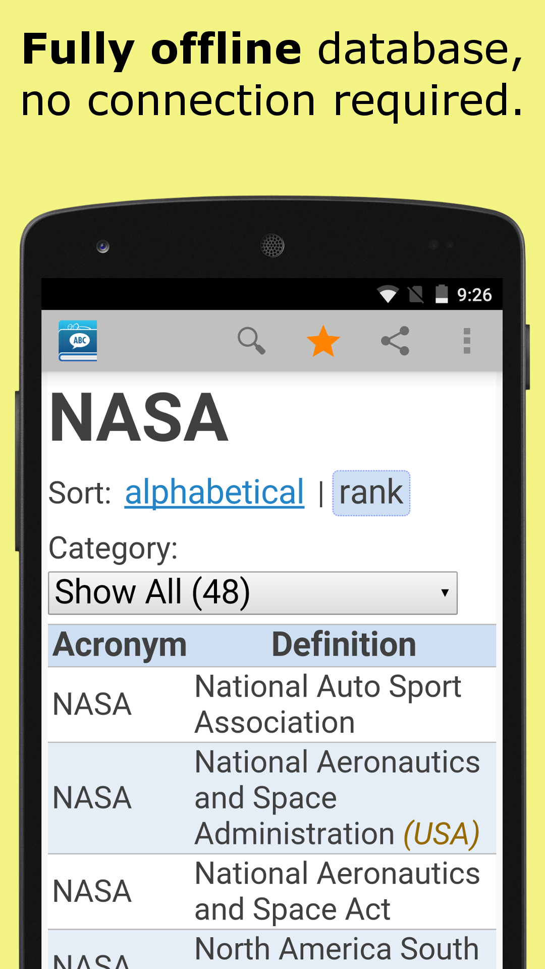 اسکرین شات 4 برنامه Acronyms and Abbreviations