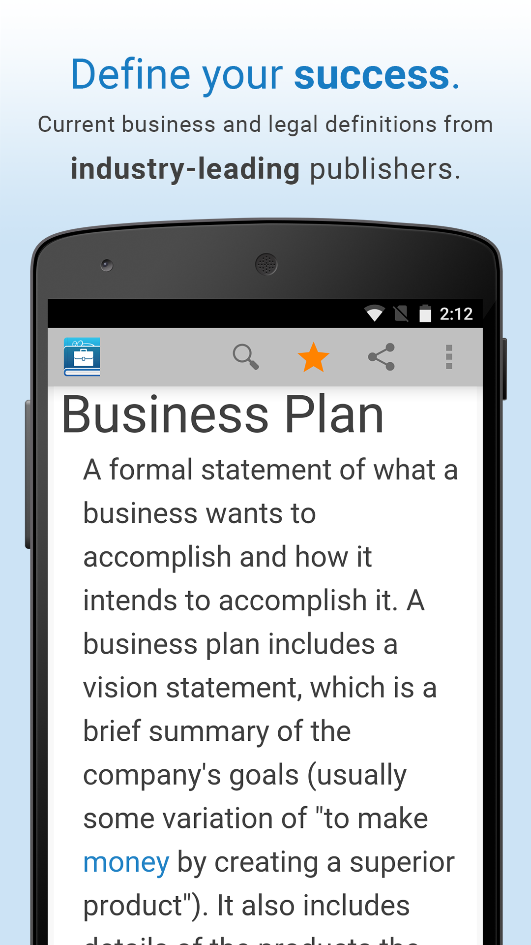 اسکرین شات 1 برنامه Business Dictionary by Farlex