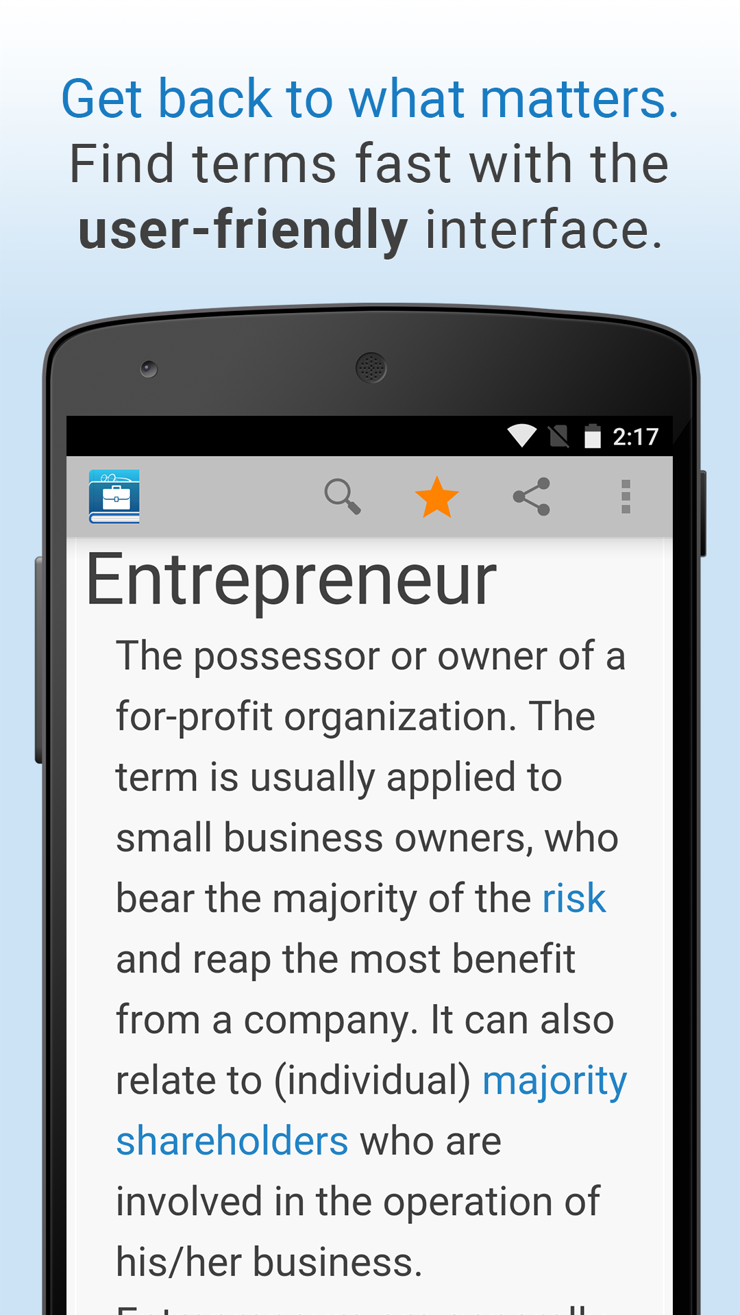 اسکرین شات 5 برنامه Business Dictionary by Farlex