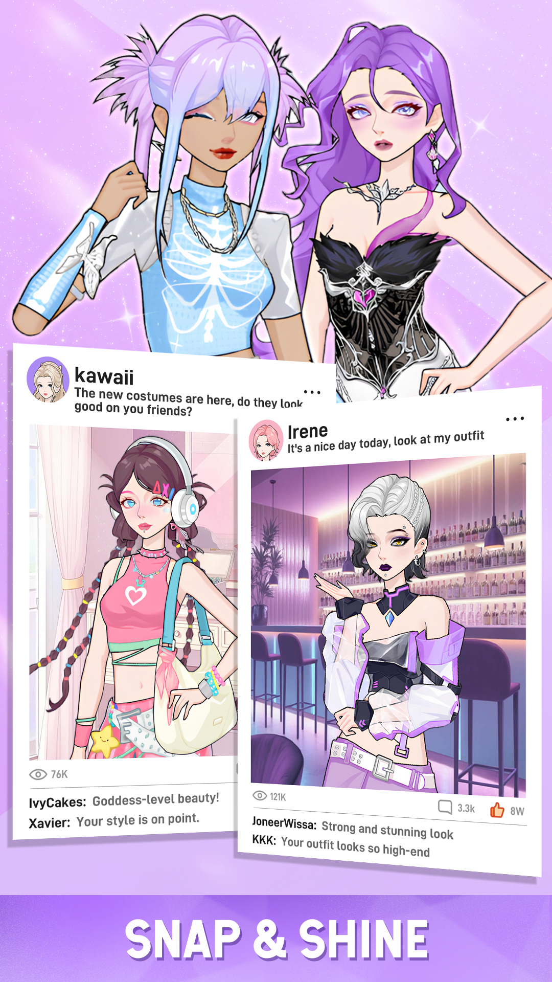 اسکرین شات 8 بازی Shining Me: Glow Idol Dress Up