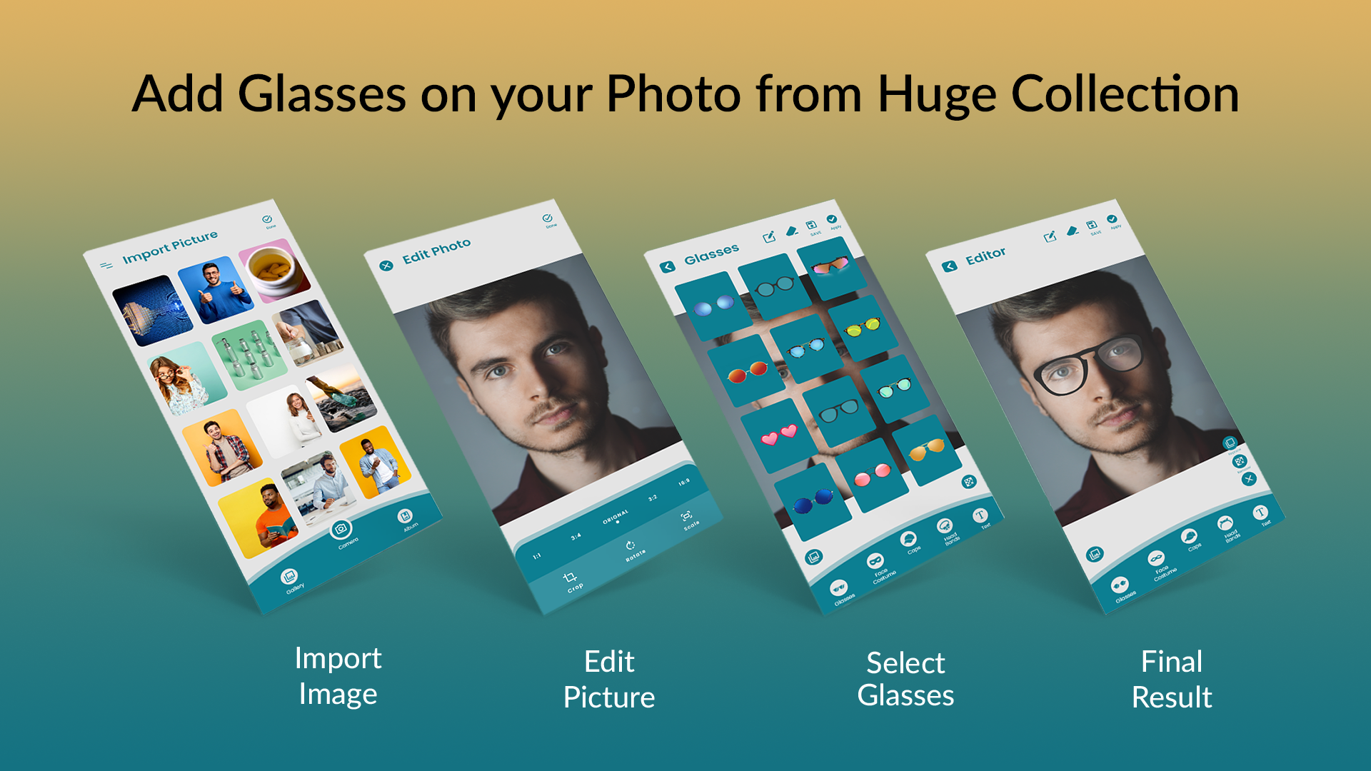 اسکرین شات 2 برنامه Selfie Glasses Pic Editor