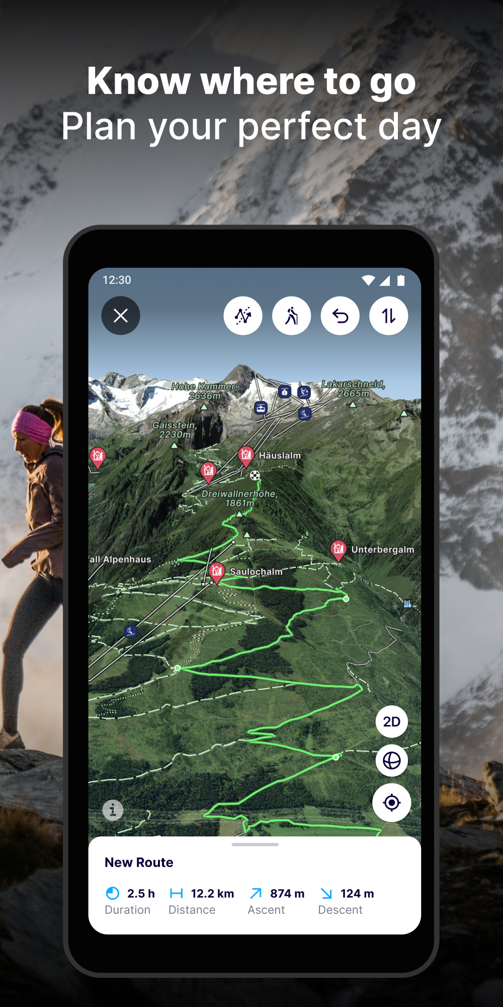 اسکرین شات 2 برنامه FATMAP: Ski, Hike, Bike