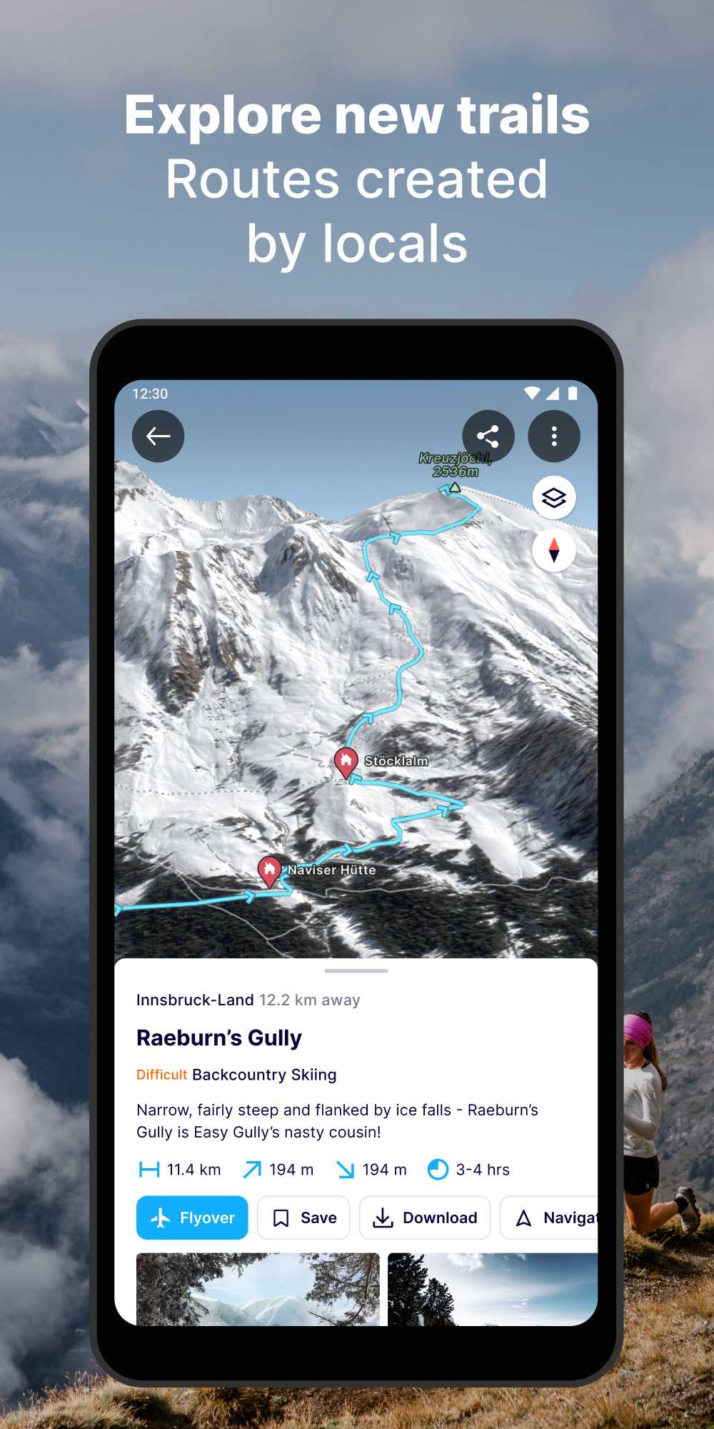 اسکرین شات 4 برنامه FATMAP: Ski, Hike, Bike