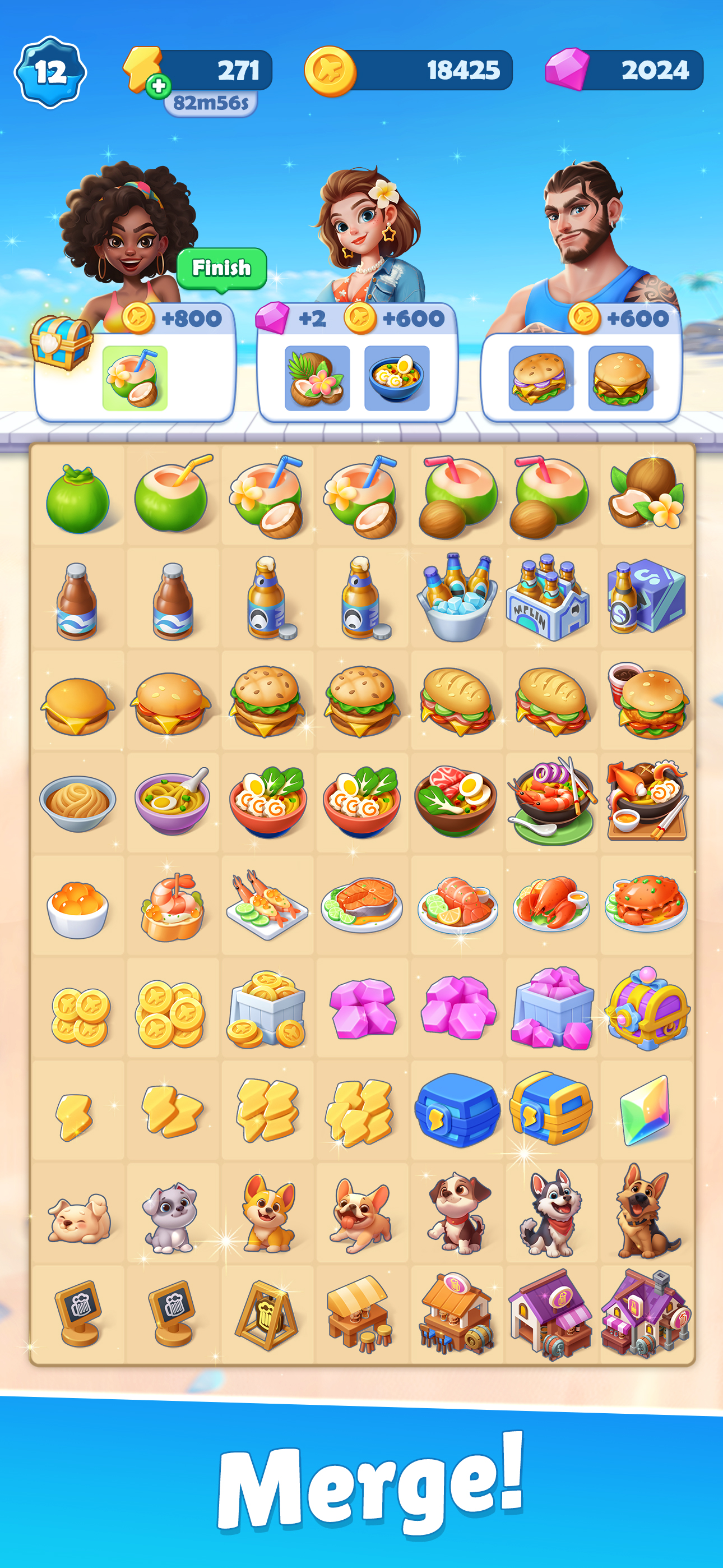 اسکرین شات 1 بازی Tasty Travels: Merge Game