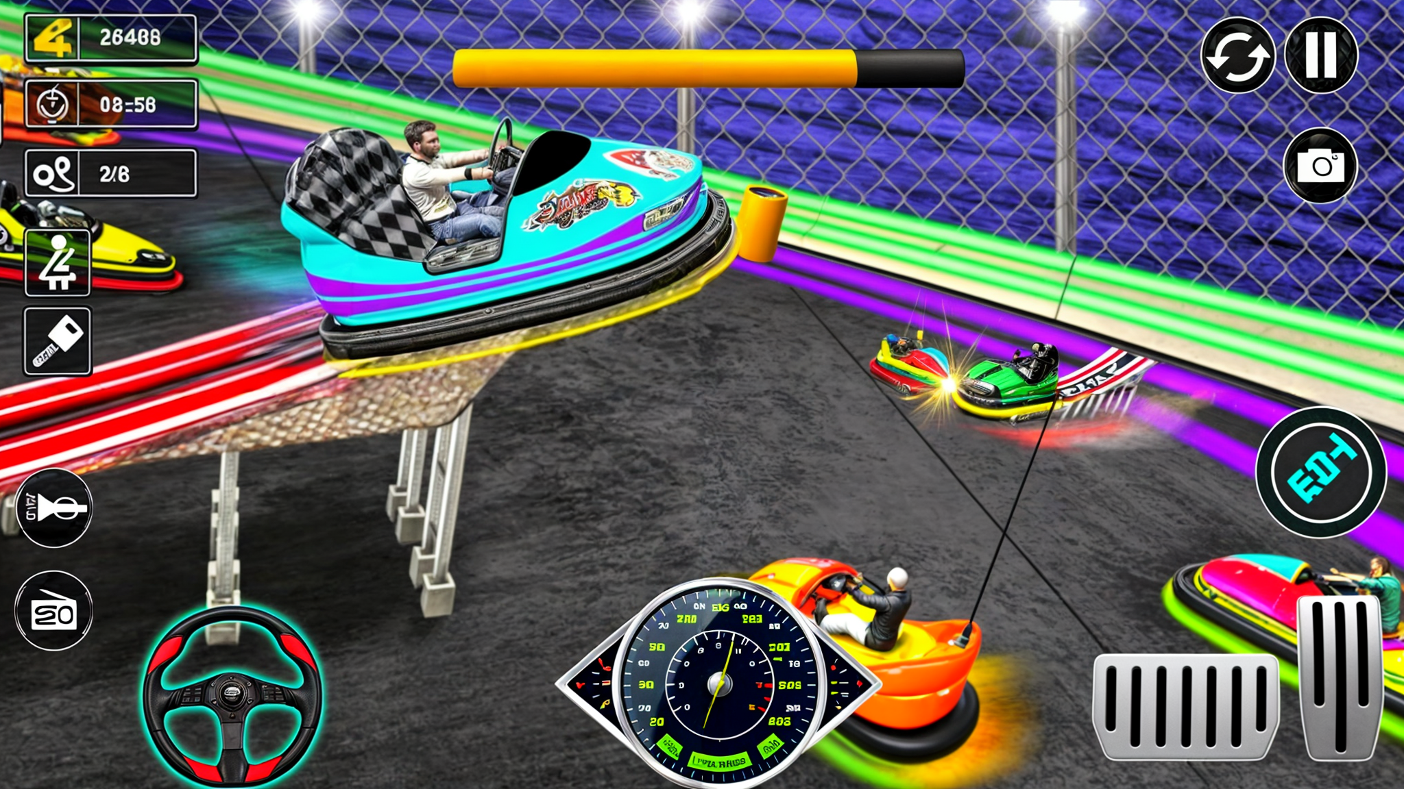 اسکرین شات 2 برنامه Bumper Cars Chase Games 3D