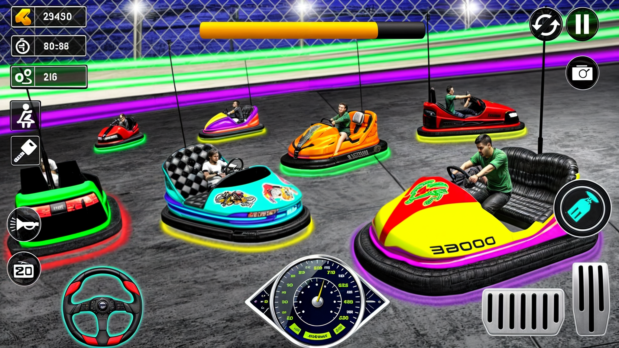 اسکرین شات 4 برنامه Bumper Cars Chase Games 3D