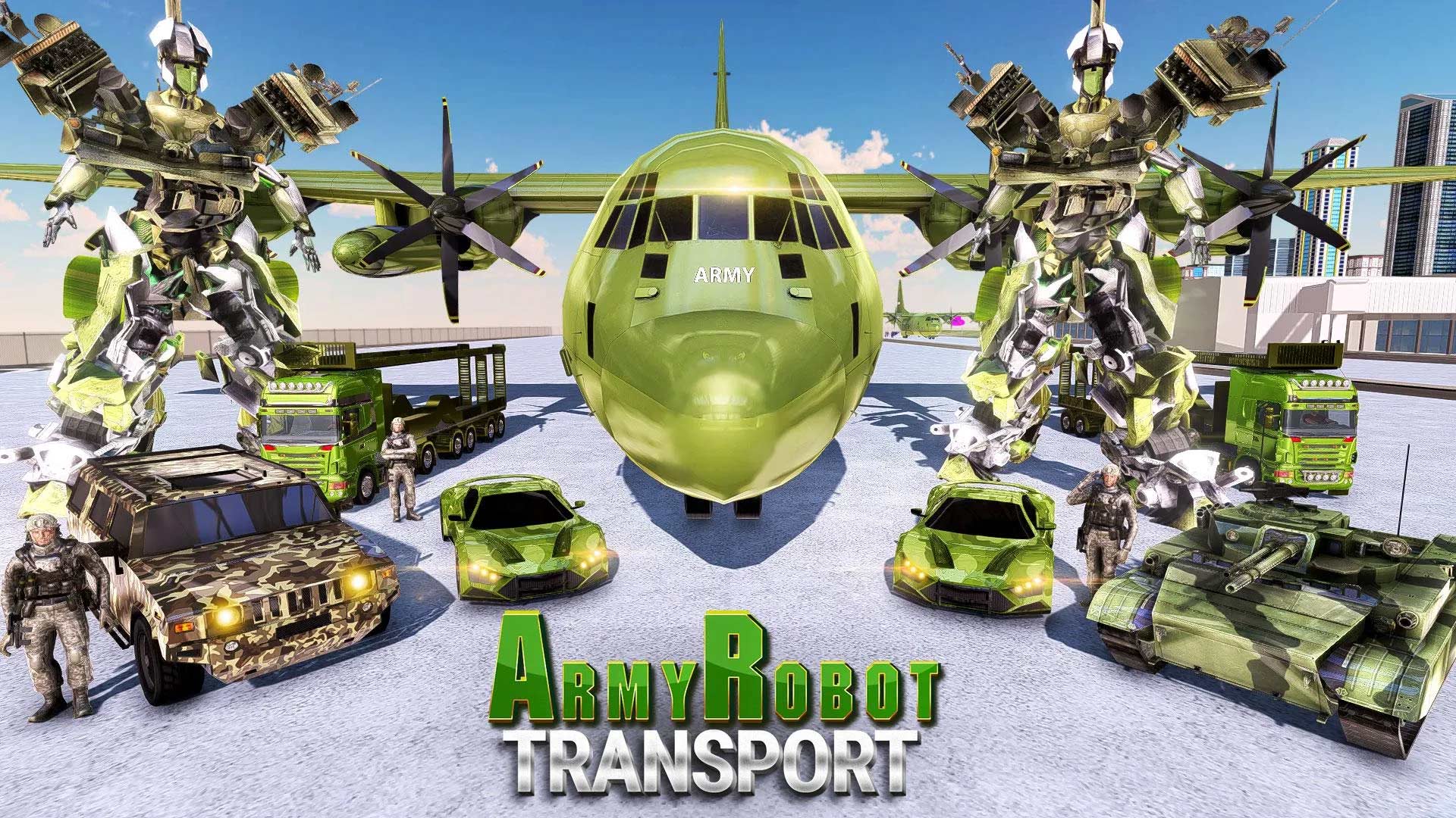 اسکرین شات 3 بازی US Army Tank Robot Cargo Plane