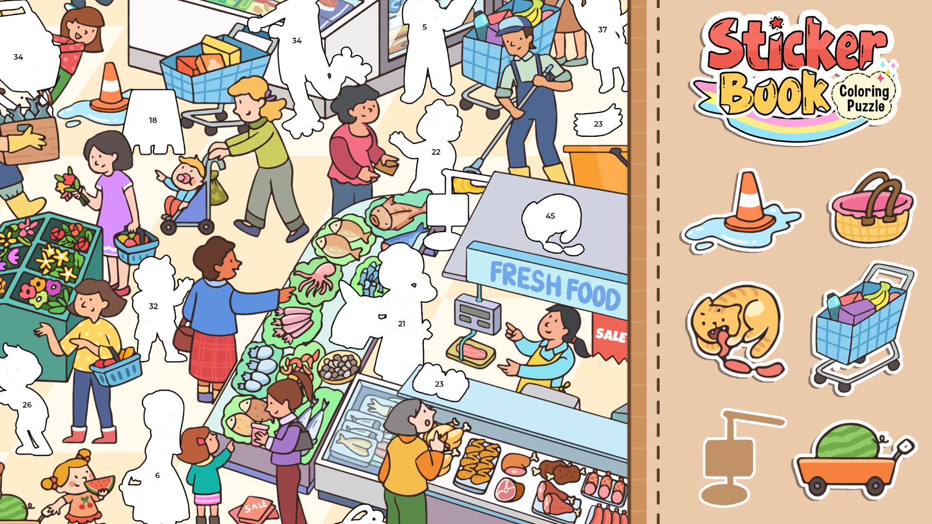 اسکرین شات 6 بازی Sticker Book: Coloring Puzzle