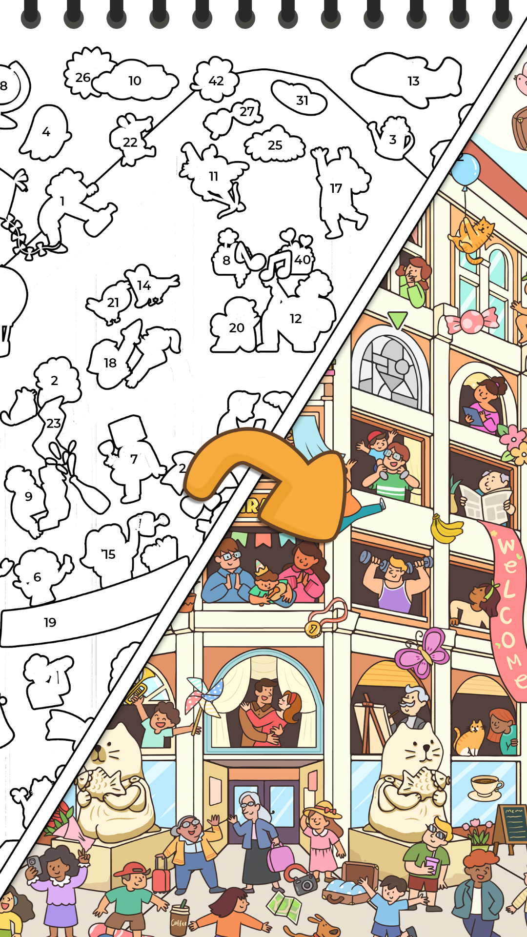 اسکرین شات 2 بازی Sticker Book: Coloring Puzzle