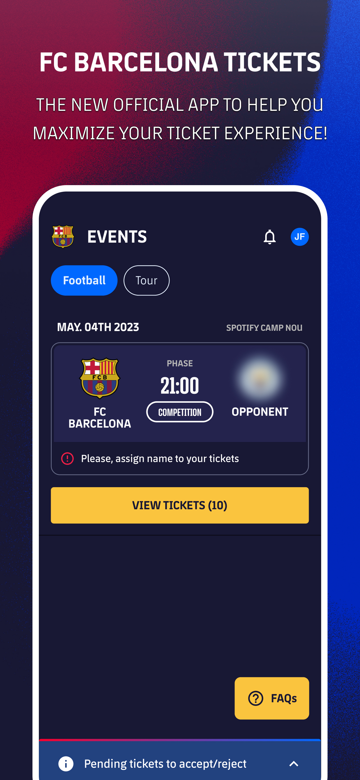 اسکرین شات 1 برنامه FC Barcelona Tickets
