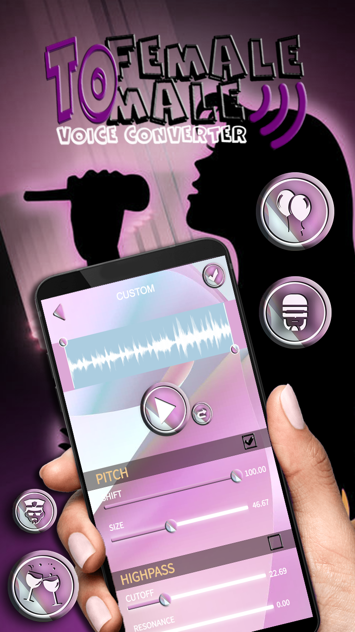 اسکرین شات 3 برنامه Female To Male Voice Converter