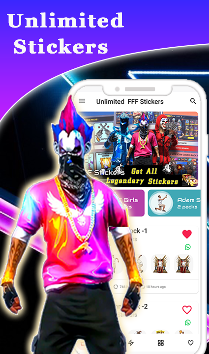 اسکرین شات 1 برنامه FFF FF Stickers - WAStickerApp