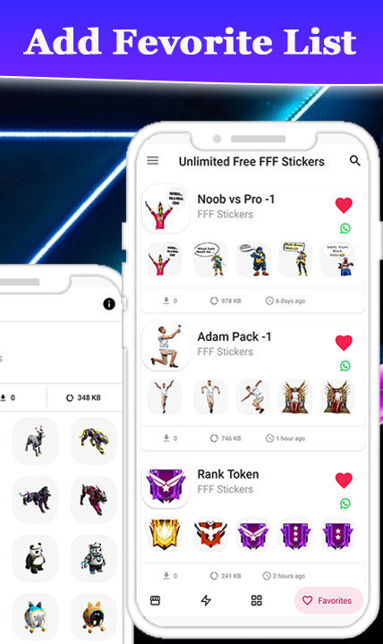 اسکرین شات 4 برنامه FFF FF Stickers - WAStickerApp