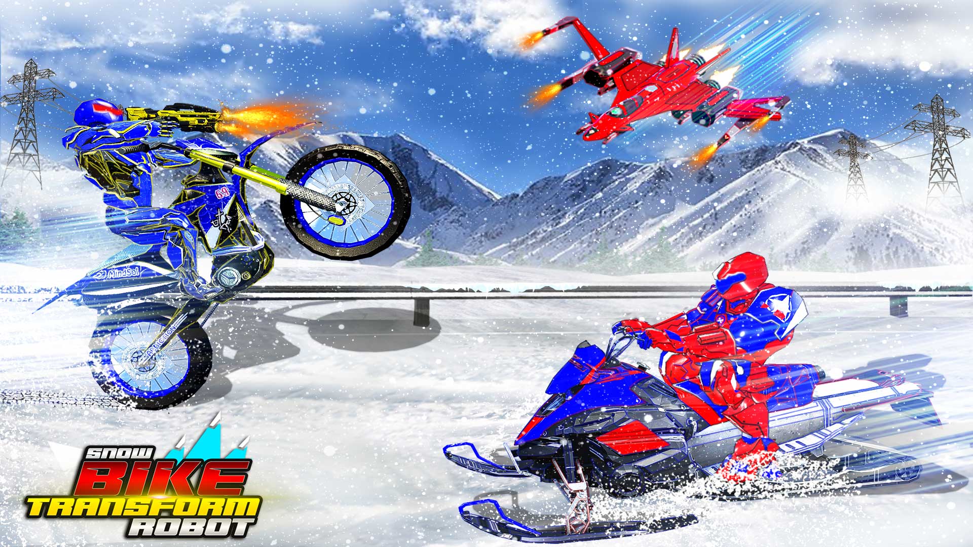 اسکرین شات 6 بازی Snow Bike Transform Robot Game