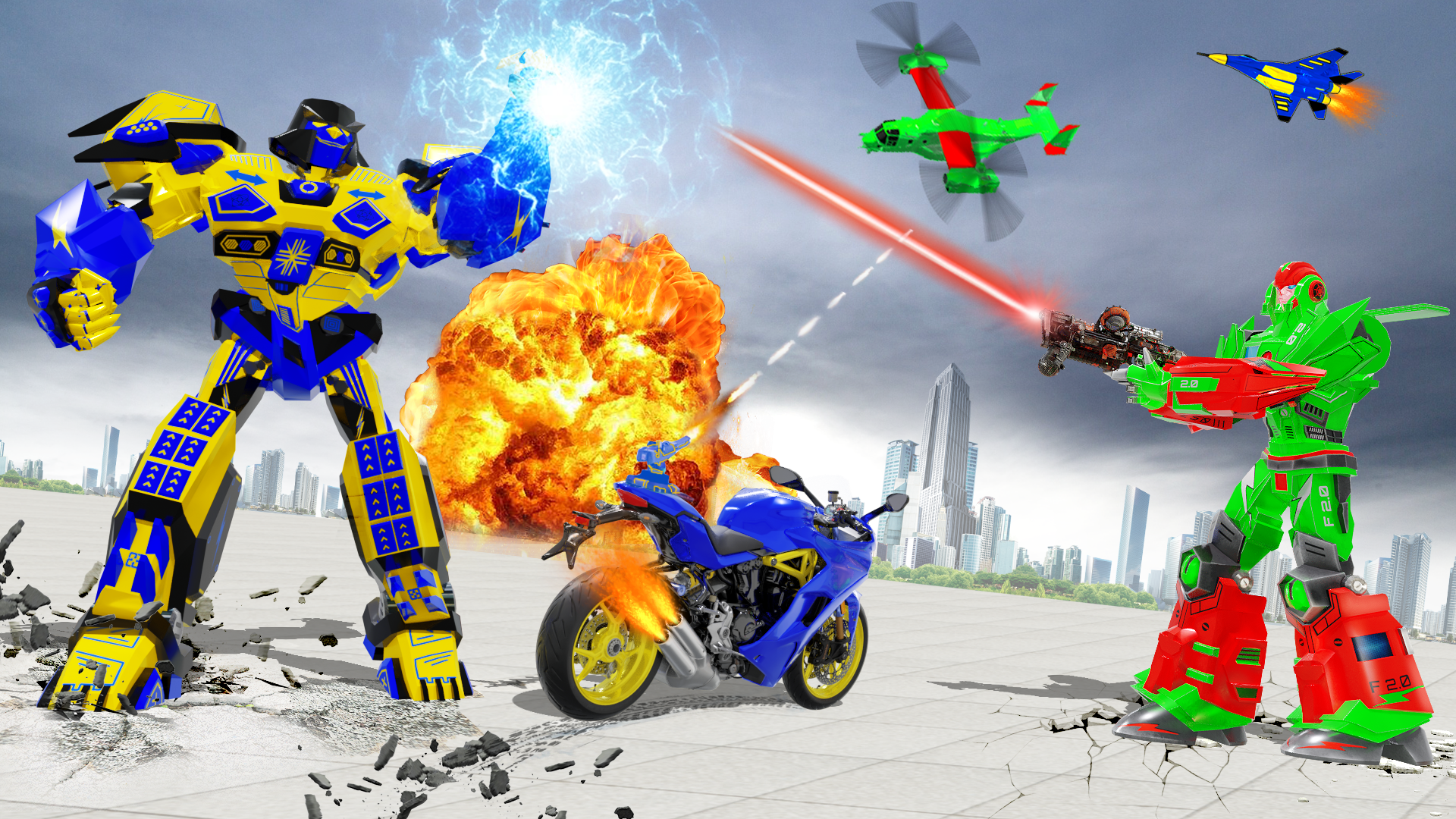 اسکرین شات 4 بازی Snow Bike Transform Robot Game