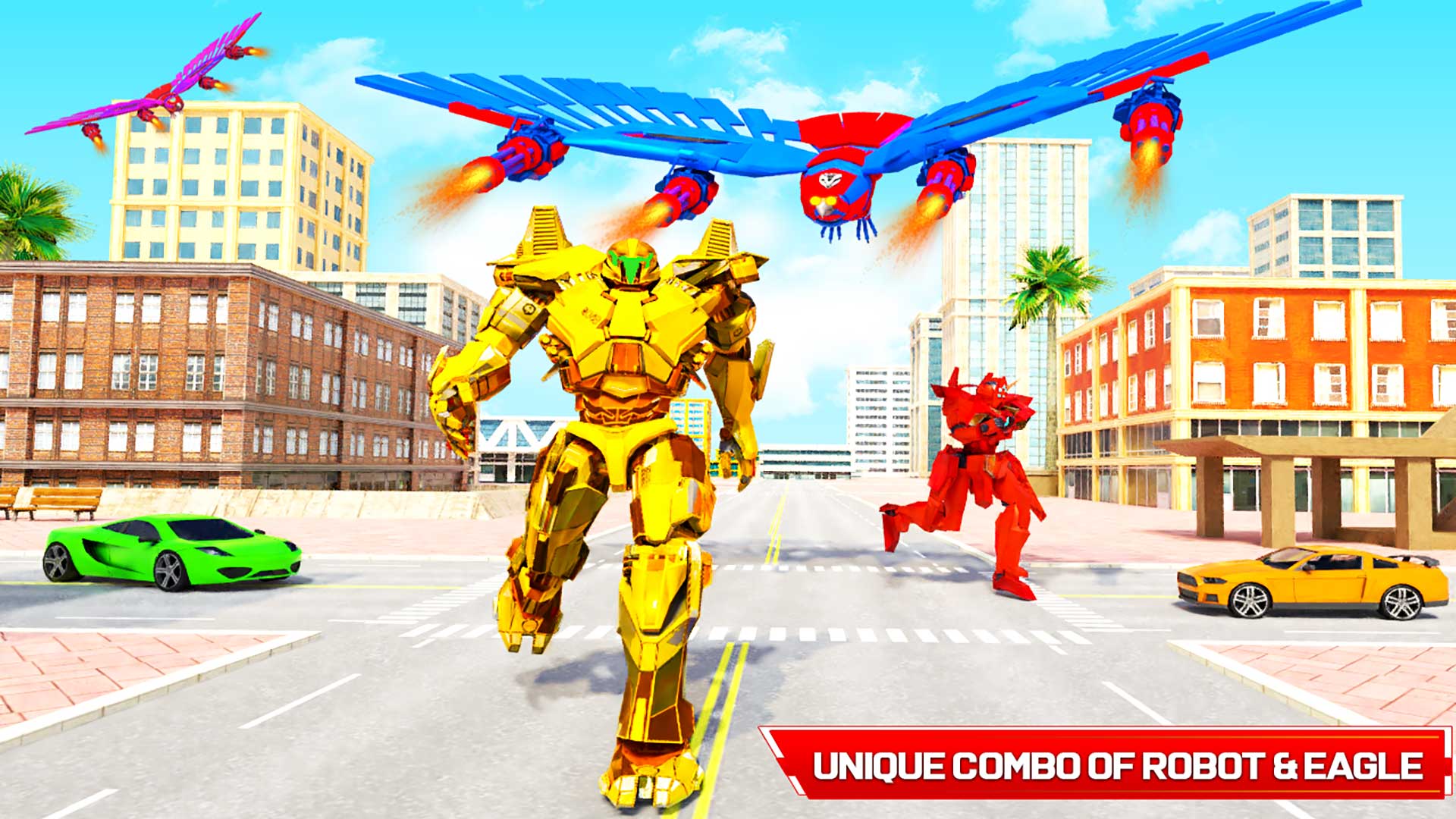 اسکرین شات 8 بازی Flying Pigeon Robot Car Game
