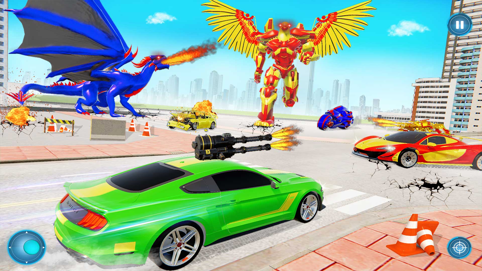 اسکرین شات 5 بازی Flying Pigeon Robot Car Game