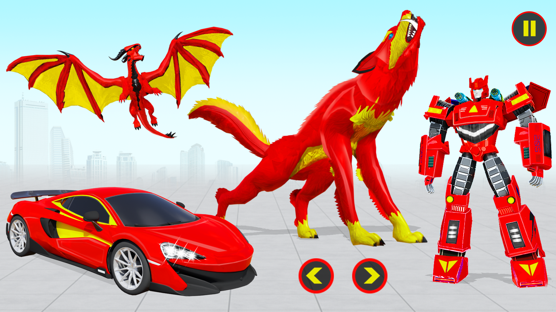 اسکرین شات 3 بازی Wolf Robot Car Transform Game