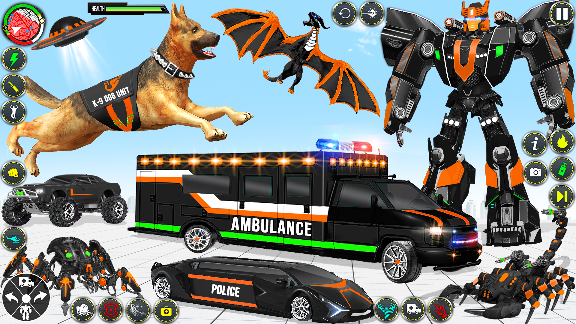 اسکرین شات 1 بازی Ambulance Dog Robot Car Game