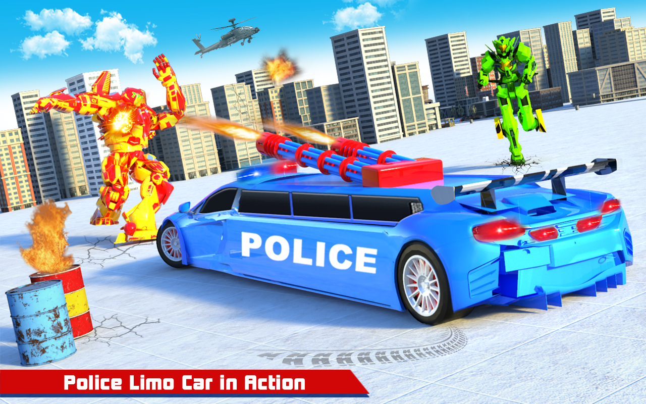 اسکرین شات 7 بازی Limo Car Dino Robot Car Game