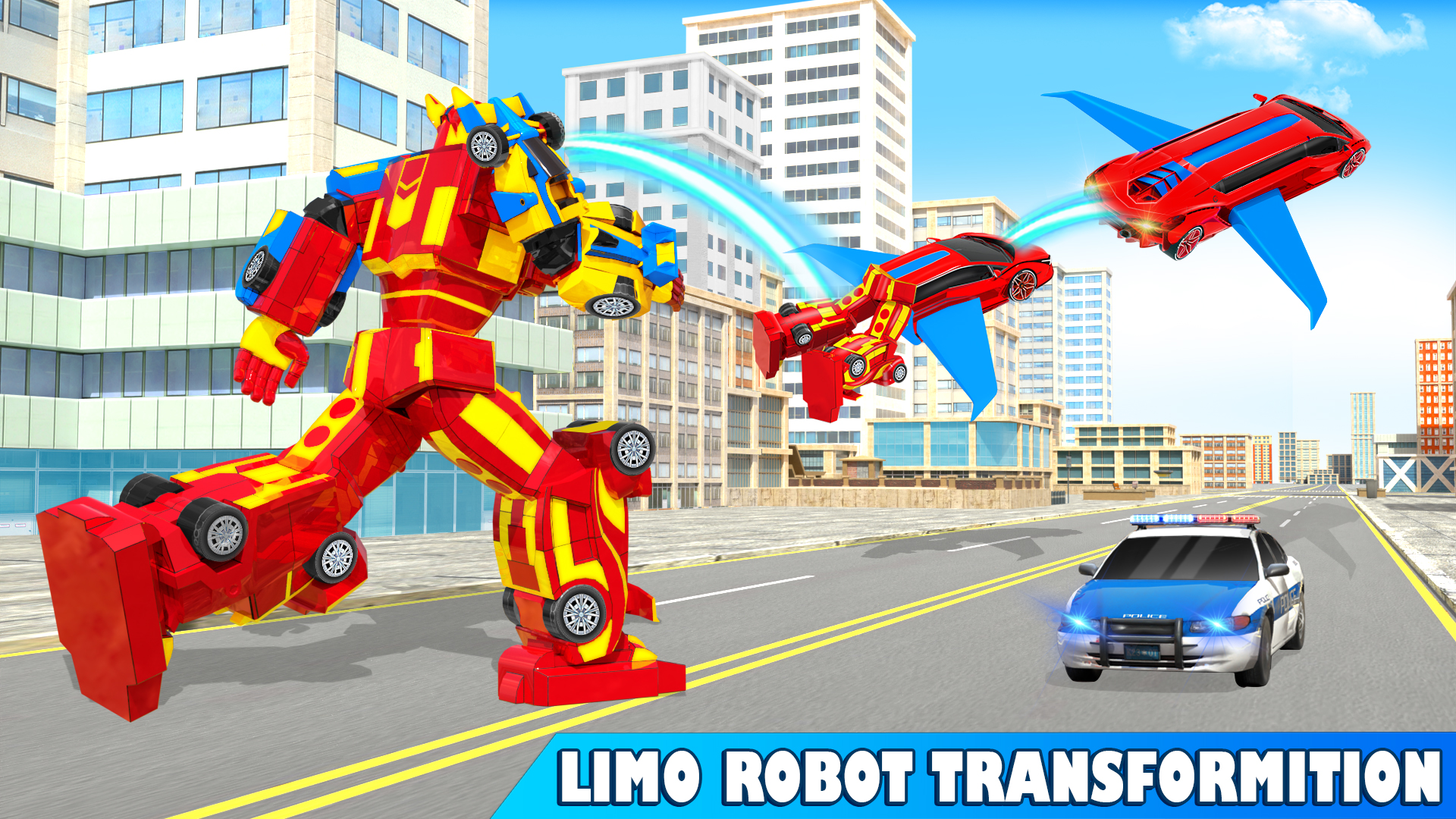 اسکرین شات 8 بازی Limo Car Dino Robot Car Game