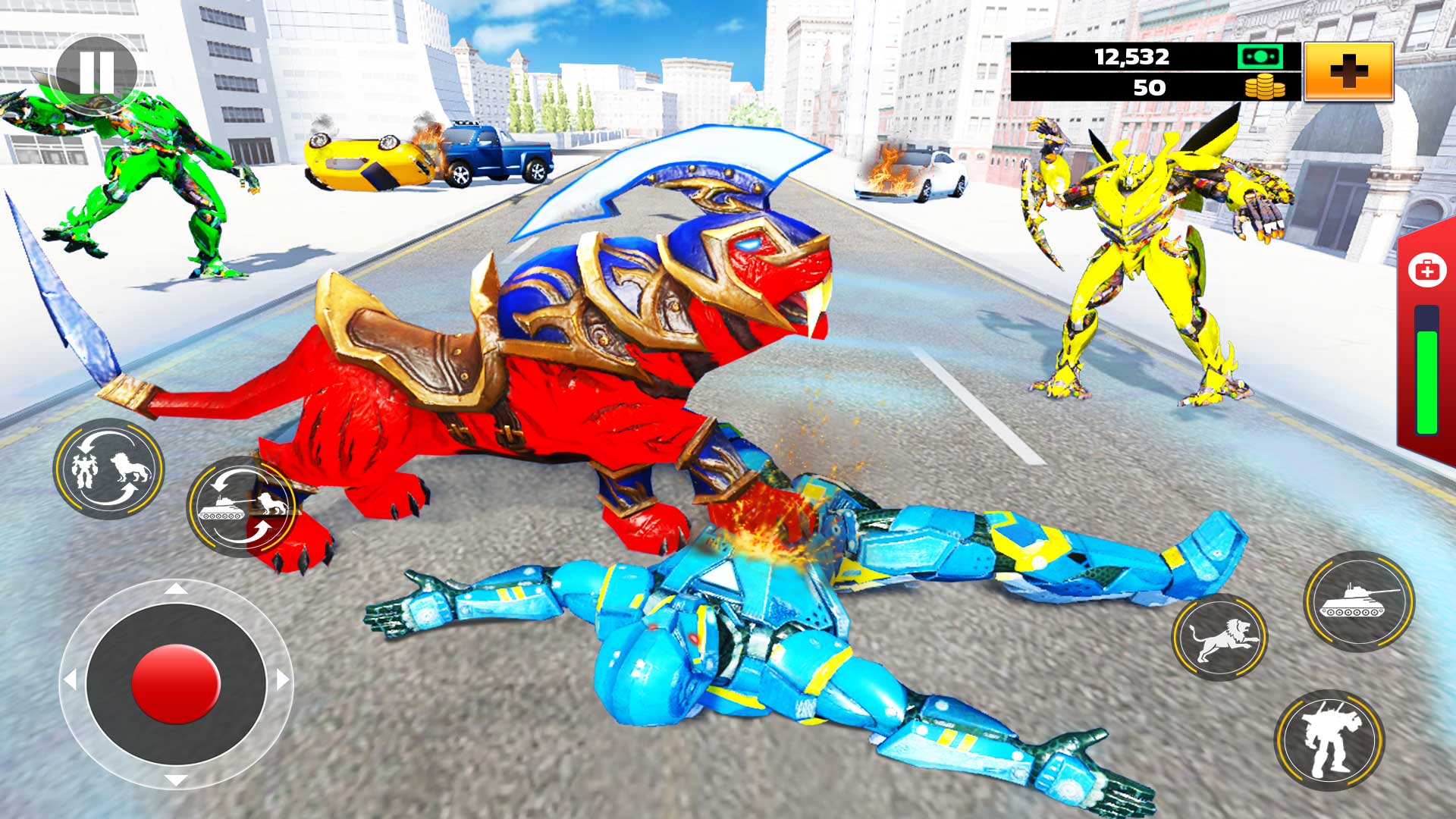 اسکرین شات 7 برنامه Army Tank Lion Robot Car Games