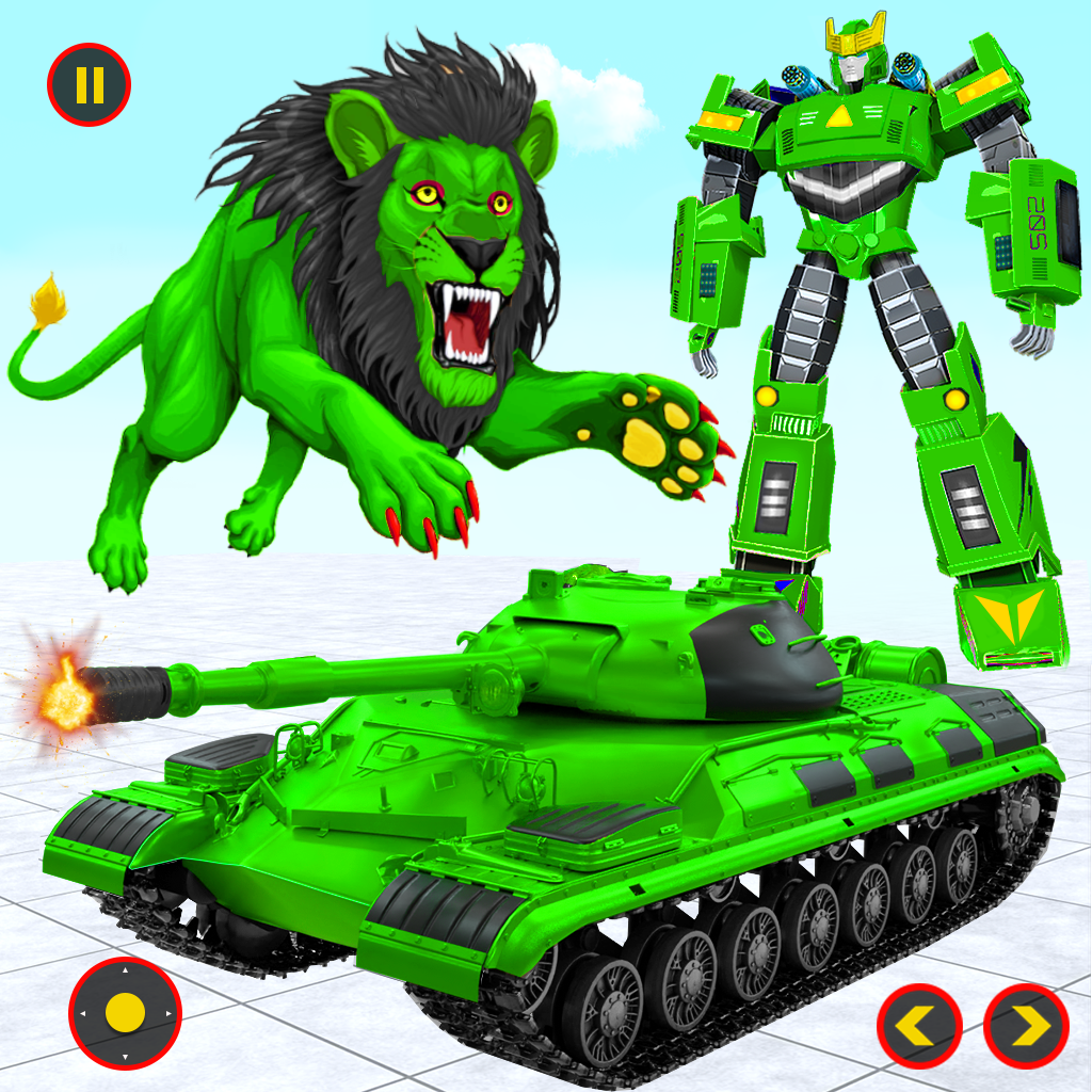 اسکرین شات 1 برنامه Army Tank Lion Robot Car Games