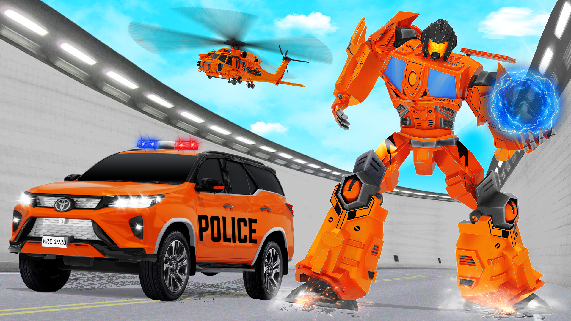اسکرین شات 8 برنامه Flying Prado Car Robot Game
