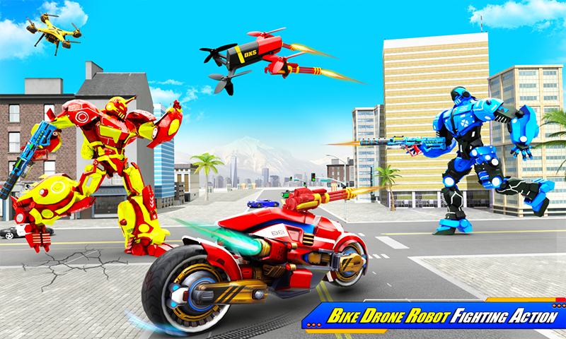 اسکرین شات 2 برنامه Tiger Robot Moto Bike Game