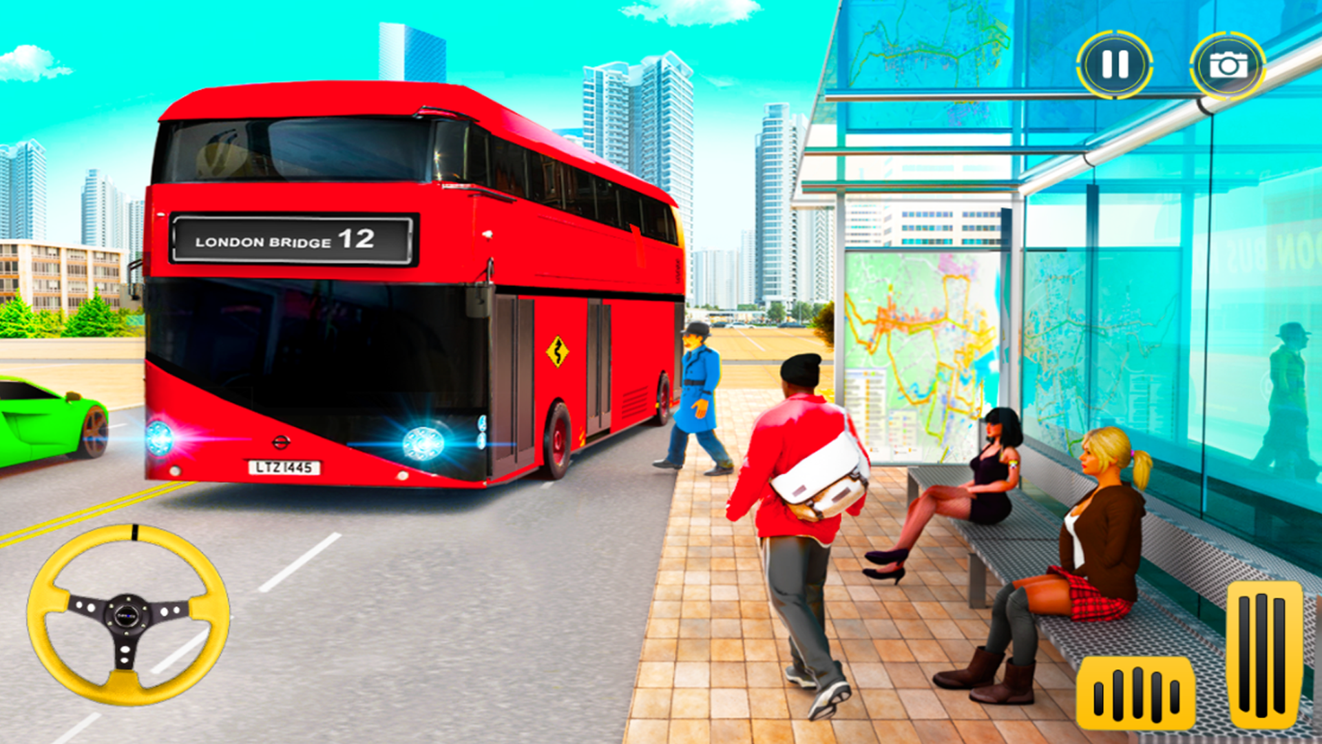 اسکرین شات 1 بازی City Coach Bus Driving Sim 3D